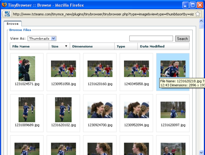 Select photo from thumbnail